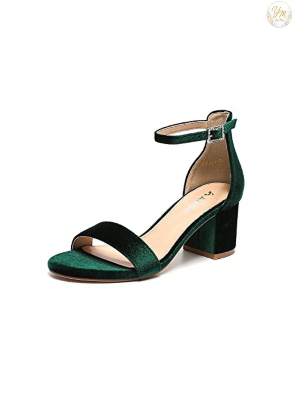 Women's Low Heel Ankle Strap Dressy Sandals 2.5 Inch Block Heel